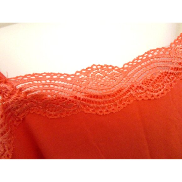ANN TAYLOR Coral/Pink Camisole - Lace Adjustable Strap - Women XS Cotton Blend - Picture 3 of 14